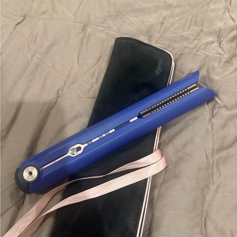 Dyson Blue Hair Straightener with Rose Gold Accents